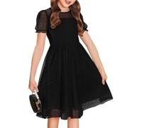 Genérico Vestidos Bebe Niña Vestido De Verano Vestido Corto De Manga Corta Abullonada con Estampado De Lunares Y Malla para Niñas Ideal para Fiestas Y Uso Diario