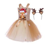 Genérico Vestidos de cosplay de Navidad para niñas - Vestidos princesas de reno para cosplay | Traje de cosplay de niñas para niñas de 2 a 12 años, Halloween, fiestas de cumpleaños