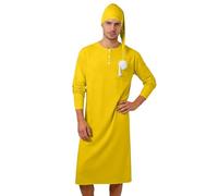 Genérico Vestidos de dormitorio para hombre ropa de dormir pijama vestido de baño de 2 piezas con sombrero vestido de dormitorio chic hombre ligero transpirable Yukata hombre para ducha natación casa