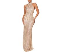 Genérico Vestidos De Fiesta Mujer Elegantes Cortos,Nuevo Vestido De Noche Sin Espalda para Discoteca De Europa Y AméRica Vestido De Lentejuelas De para Mujer