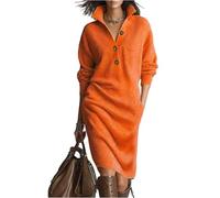 Genérico Vestidos De Fiesta Mujer Elegantes Vestido Mujer Casual Ropa Cortos Clásico Disfraz Invierno Sudadera Christmas Jersey Elegante 2#azafrán XL