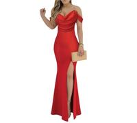 Genérico Vestidos De Fiesta Mujer Elegantes Vestido Negro Casual Ropa Cortos Moda Disfraz Otoño Sudadera Christmas Pantalones Elegante 1#Rojo XXL