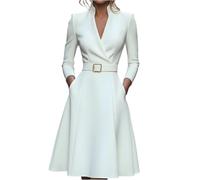 Genérico Vestidos De Fiesta Mujer Elegantes Vestido Negro Mujer Casual Ropa Cortos Popular Disfraz Invierno Pantalones Christmas Top Elegante 2#Blanco M