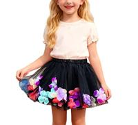 Genérico Vestidos De Fiestas De Nina 12 Anos,Vestido NiñAs Falda De PéTalos Festiva con Capa De Red para Actuaciones Y Celebraciones