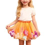 Genérico Vestidos De Fiestas De Nina 12 Anos,Vestido NiñAs Falda De PéTalos Festiva con Capa De Red para Actuaciones Y Celebraciones