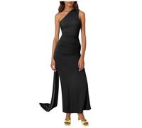 Genérico Vestidos De Gala Mujer Largos Elegantes,Vestido Cruzado Ajustado con Cuello De Color SóLido para Mujer Elegante Vestido De Noche para Fiesta