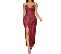 Genérico Vestidos De Gala Mujer Largos Elegantes,Vestido De Noche Largo con Tirantes Y Lentejuelas para Mujer