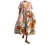 Genérico Vestidos De Mujer Elegante - Vestido Largo Suelto Informal Floral Bohemio Holgado De Gran TamañO Y Fluido De Verano para Mujer Vestido Mujer Halloween