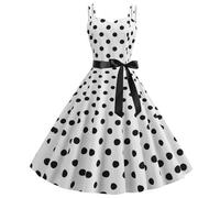 Genérico Vestidos De Verano Mujer, Vestido Talla Grande Mujer, Vestido De CóCtel con Cuello Halter De Los AñOs 50 con Lunares para Mujer