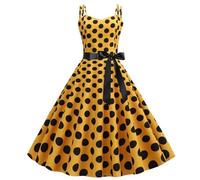 Genérico Vestidos De Verano Mujer, Vestido Talla Grande Mujer, Vestido De CóCtel con Cuello Halter De Los AñOs 50 con Lunares para Mujer