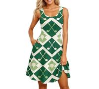 Genérico Vestidos Elegantes Mujer, Vestido Negro Mujer,Casual Femenino Fluido y Elegante para Uso Diario Cómodo con Detalles Artísticos y Bolsillos Prácticos