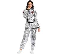 Genérico Vestidos Goticos para Mujer Largos Disfraz de Astronauta Unisex de 'The Wandering Earth Halloween y representaciones teatrales Traje De Las Mujeres Cosplay (Silver, M)