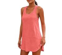 Genérico Vestidos Largos Verano Mujer, Vestidos Elegantes Mujer, Vestido De Playa Informal De Verano con Tirantes Finos Y CaíDa Fluida con Bolsillos Vestido CóModo