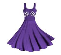 Genérico Vestidos Medieval Mujer, Vestidos Medievales para Mujer, Causal Sin Mangas Vintage Estampado Disfraces Adultos Originales Disfraz Medievales Princesa Reina Bruja para Halloween Carnaval