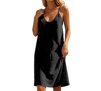 Genérico Vestidos Mujer Verano Vestido ajustado de manga larga con cuello en V, estampado de moda, Le Noir, M