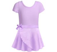 Genérico Vestidos Niña Vestido De Verano Leotardo De Ballet para Niñas con Falda Desmontable Mangas con Volantes Y Lazo Vestido De Baile De Ballet para Niñas De 2 A 12 Años