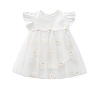 Genérico Vestidos Niña Vestido De Verano Vestido De Verano para Bebé Niña Vestido Floral De Manga Corta Estilo Coreano para Niñas Conjunto Estampado