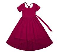 Genérico Vestidos Niña - Vestido Largo De Color Liso con Una Cintura Dobladillo Ancho con Bordes con Volantes para Niñas De 7 A 13 Años