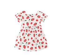 Genérico Vestidos para bebés y niñas de algodón Suave con Vuelo, Ideales para Fiestas y Uso Diario, Desde 3 hasta 6 años (Watermelon Red, 4-5 Years)