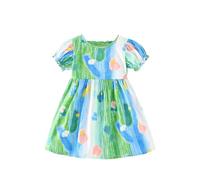 Genérico Vestidos para bebés y niñas de algodón Suave con Vuelo, Ideales para Fiestas y Uso Diario, Desde 3 hasta 6 años (Green, 4-5 Years)