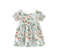 Genérico Vestidos para bebés y niñas de algodón Suave con Vuelo, Ideales para Fiestas y Uso Diario, Desde 3 hasta 6 años (Light Green, 3-4 Years)
