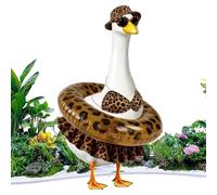 Genérico Vestimenta Ganso Porche,Decoración Bikini Leopardo Con Sombrero Y Gafas Solares | Bikini para Ganso de Porche | Para Festivales Eventos En Piscina Jardín Patio Balcón Y