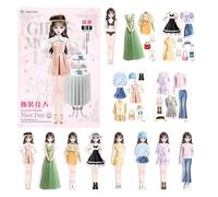 Genérico Vestir Magnéticas - Vestir Muñecas, Vestirr Princesas Puzzle | Juego de Combinar Ropa, Relajante y Divertido, fácil de agarrar, Regalo de cumpleaños para niños de 4 a 6 años