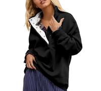 Genérico Vetement Anti Uv Mujer Sudadera Mujer Oversize Long Sudaderas sueltas Sudadera Versátil Abrigo Casual Abrigos Manga Larga Chaqueta 2025 Nueva Ropa Diaria Loungewear Sudadera, Negro , S