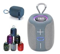 Genérico Vibins Wireless Speaker, 2026 New Portable Mini Outdoor Bluetooth Wireless Speaker, BT 5.3, IP65 Waterproof, Colorful LED Light, Surround Sound for Home, Outdoor, Party, Festaval Gift (Gray)