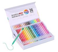 Genérico Vibrant Acrylic Gel Pens - 1.0mm Fine Tip Markers | Acrylic Painting Gel Pens for Paper Rock Glass Fabric Scrapbook Coloring Writing Drawing Journaling DIY Art Crafts, Artist Paint