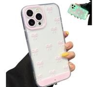 Genérico Vibrant Led Bow Knot Phone Case for iPhone 17 Phone Case, Clear Shockproof Aesthetic Phones Cover, Cute Raised Camera Protective Cover for iPhone 17 16 15 14 13 12 11 Series