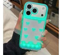 Genérico Vibrant LED Bowknot Phone Case, Built in LED Colorful Glowing Cell Phone Cover for Women, Incoming Call Flash Light Up Slim Clear Case for iPhone 11/12/13/14/15/16/17 Pro/Pro MAX