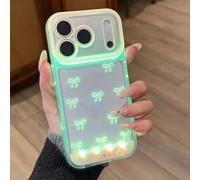 Genérico Vibrant LED Bowknot Phone Case, Built in LED Colorful Glowing Cell Phone Cover for Women, Incoming Call Flash Light Up Slim Clear Case for iPhone 11/12/13/14/15/16/17 Pro/Pro MAX