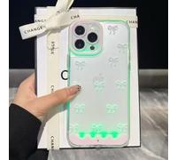 Genérico Vibrant LED Bowknot Phone Case, Built in LED Colorful Glowing Cell Phone Cover for Women, Incoming Call Flash Light Up Slim Clear Case for iPhone 11/12/13/14/15/16/17 Pro/Pro MAX