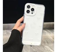 Genérico Vibrant led Bowknot Phone Case, Built-in LED Colorful Glowing Cell Phone Cover for Women, Light-Up Case Incoming Calls Phones 11/12/13/14/15/16/17 Pro/Pro MAX (Blanc,iPhone 15 Pro)