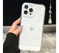 Genérico Vibrant Led Bowknot Phone Case, for iPhone 17/16/15/14/13/12/11 Plus Pro MAX, Soft TPU Protective Cover, Light-Up Phone Case for Incoming Calls (16Plus,White)