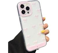 Genérico Vibrant LED Bowknot Phone Case,Light-Up Phone Case for Incoming Calls, Slim Clear Ribbon Stylish Phone Cover for iPhone 12/13/14/15/16/17 Plus Pro MAX (14 Pro,Pink)