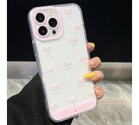 Genérico Vibrant LED Bowknot Phone Case with Flashing Lights for Incoming Calls, Aesthetic Clear Case, Cute Glow, Full Protection for iPhone 11/12/13/14/15/16/17 Pro/Pro MAX (For iPhone 12 Mini,Rosa)