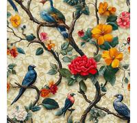 Genérico Vides Pájaros Papel Pintado Autoadhesivo Vintage Floral 44x600 cm Papel de Pared Removible Impermeable Estilo Vinilo PVC Pegatina es Estante del cajón de la cubierta del rodillo A-288