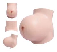 Genérico Vientre de Embarazo Falso de 4 a 10 Meses, Vientre de Embarazo Artificial Realista, Barriga de Bebé Ligera, para Fotografía de Actuación y Accesorios de Escena,Beige,4~6 Months