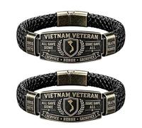 Genérico Vietnam Veteran Honor Bracelet, Memorial 58,479 Heroes Braided Bracelet, Memorial Braided Wristband for Men, “All Gave Some, Some Gave All” Military Remembrance Gift for Veterans (2Pcs)