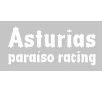 Genérico Vinilo de Corte Pegatina Asturias Paraiso Racing 15x6,7cm (Blanco)