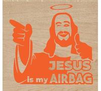 Genérico Vinilo de Corte Pegatina Jesus is my airbag 10x10cm Sticker Decal autocollant (Naranja)