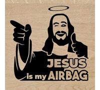 Genérico Vinilo de Corte Pegatina Jesus is my airbag 10x10cm Sticker Decal autocollant (Negro)