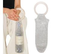 Genérico Vino Tote, Crystal Netting Container, Handle Transportation Device, Liquor Presentation Element, Festive Occasion Gift Wrap, Carrying Handle, Portable Display Holder