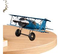 Genérico Vintage Airplane Decor - Iron 21x18cm | Biplane Model Aircraft, Classical Retro Metal Airplane | Decorative Vintage Airplanes Model For Home Christmas Birthday Office Shelf Display Use