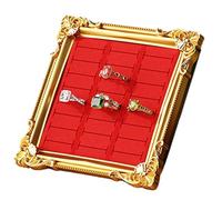 Genérico Vintage Baroque Ring And Earring Display Stand With Ornate Gold Frame And Plush Velvet Lining | Jewelry Display Holder With Slots For Show, Trinket Storage Dish For Women,Jewelrys Ring Stand