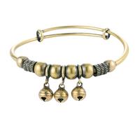 Genérico Vintage Bell Bangle for Women Men,Push-Pull Adjustable Bell Bangle,Retro Boho Jewelry Jingle Charm Antique Brass Metal Bracelet,Festival Party Gift Accessory Daily Wear