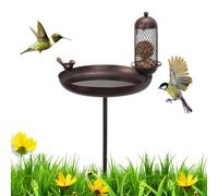 Genérico Vintage Bird Baths, Decorative Garden Bowl, Estable Stake Design, Multi-Functional Standing Birdbath, Elegant Yard Accent, Perfect for Patio, Farm, Driveway, Outdoor Decor