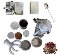 Genérico Vintage Camping Coffee Kit,Collectors Camping Coffee Set,Portable Nostalgia Espresso Maker,Mini Portable Espresso Maker Set with Cups for Travel Hiking,Outdoor Adventures